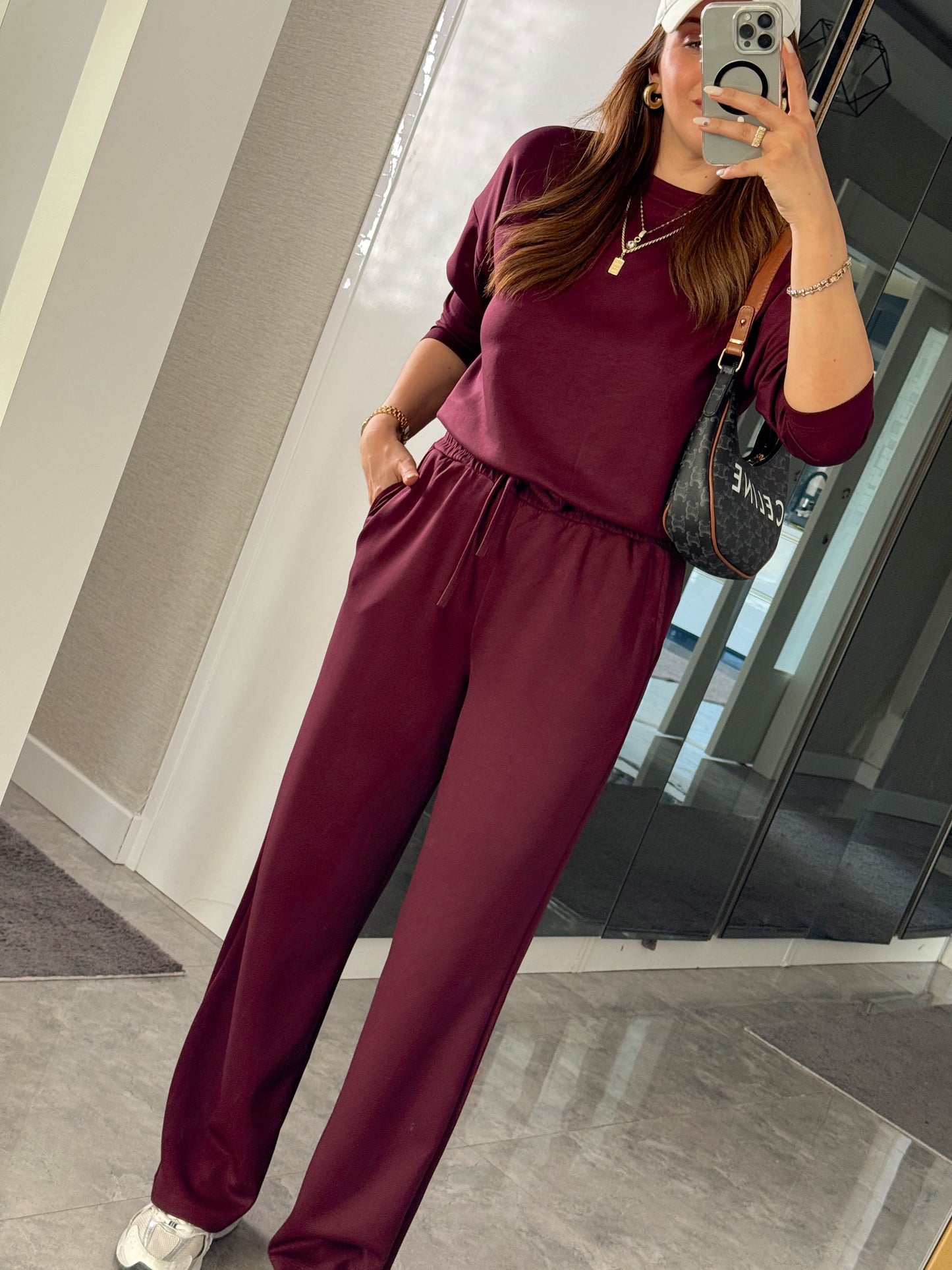 Premium Modal Kumaş Takım Bordo