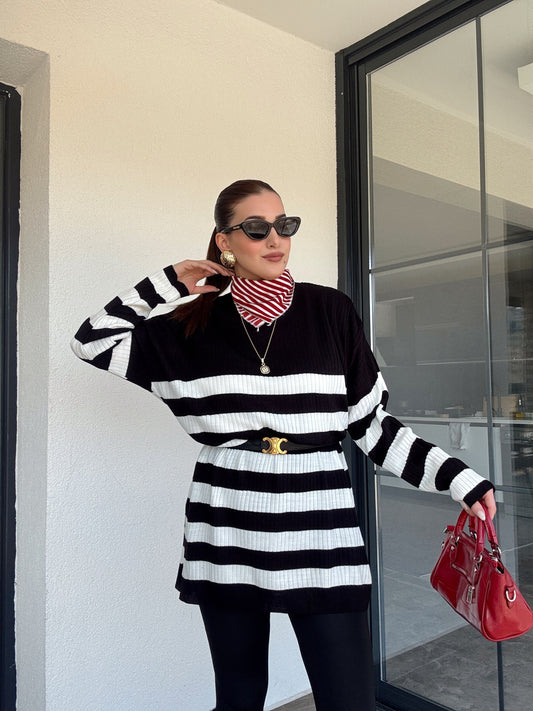 Yarım Balıkçı Fitilli Tunik - SİYAH