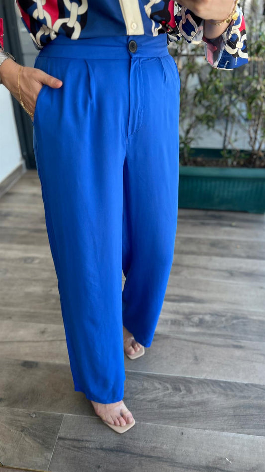 Palazzo viskon pantolon SAKS MAVİ