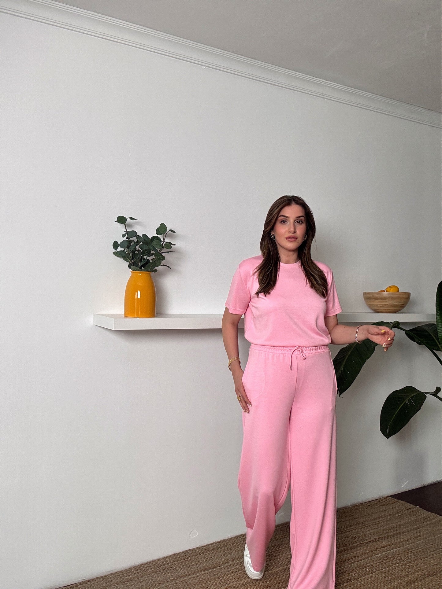 Klasik Modal Kumaş İkili Takım Pembe