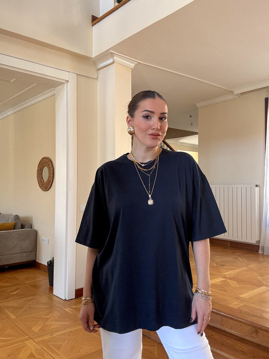 Oversize Tişört Lacivert