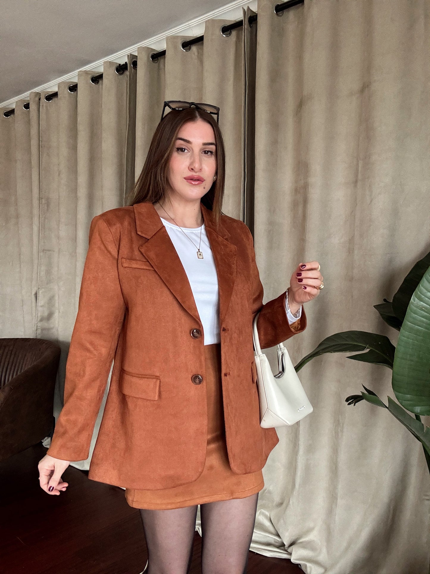 Premium Astarlı Süet Ceket - TABA