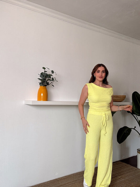 ELİZA yanları büzgülü ikili takım SARI