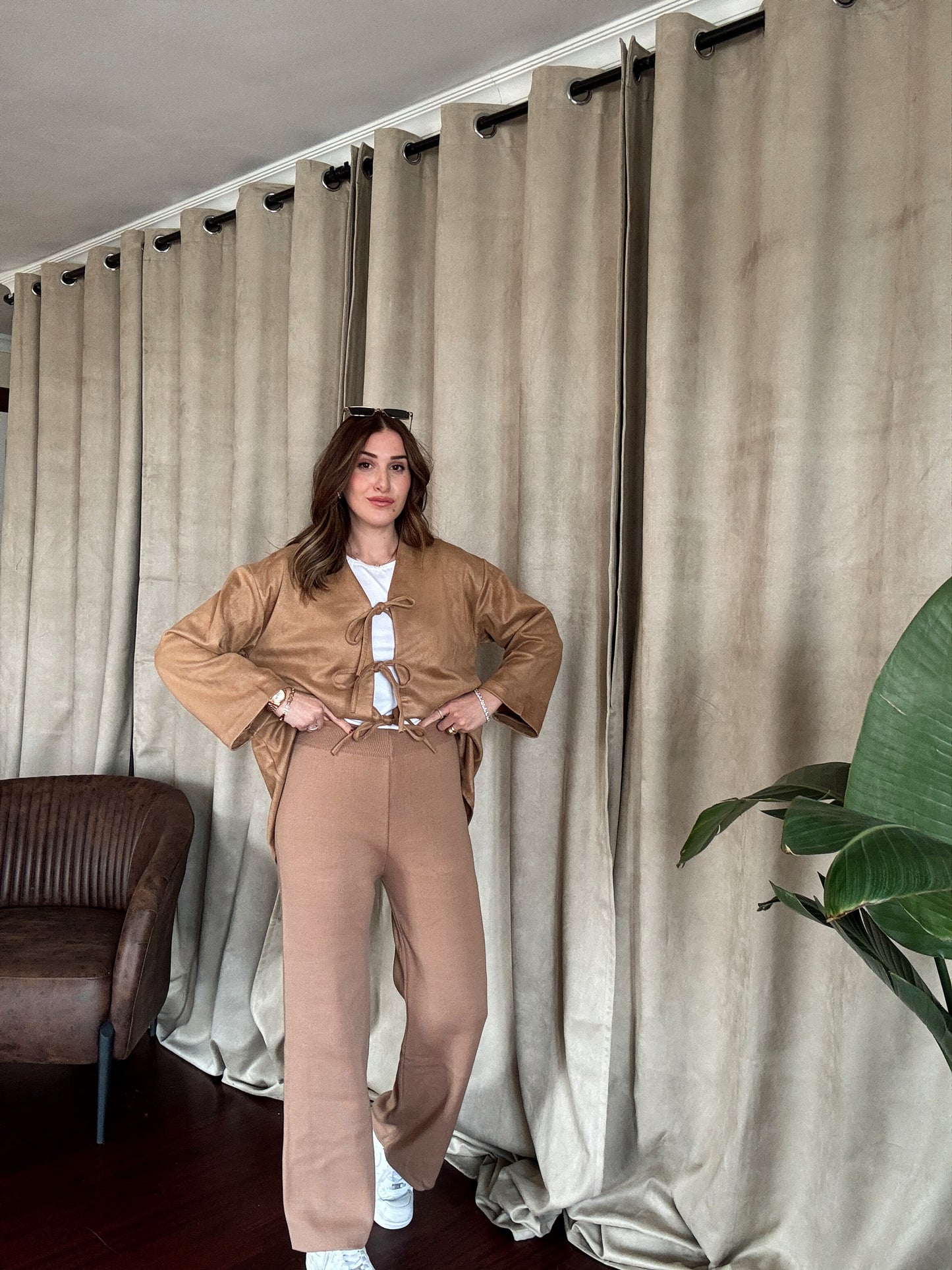 Basic Triko Pantolon - CAMEL