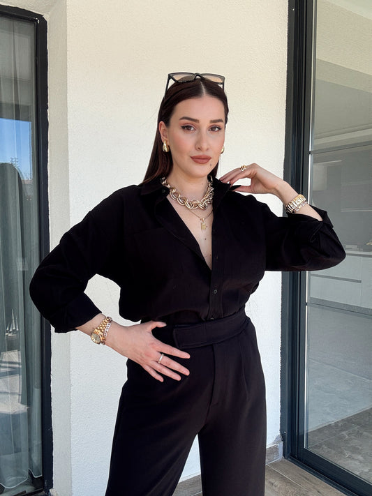 Basic Crush Gömlek - SİYAH