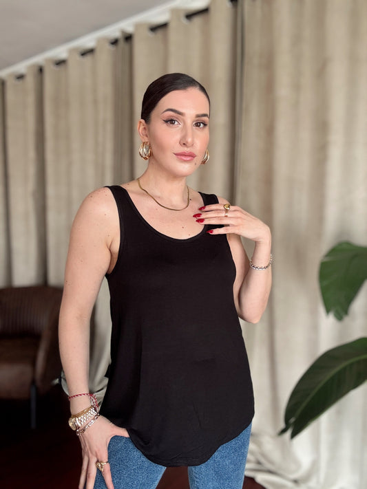 OYSH geniş yaka basic atlet SİYAH
