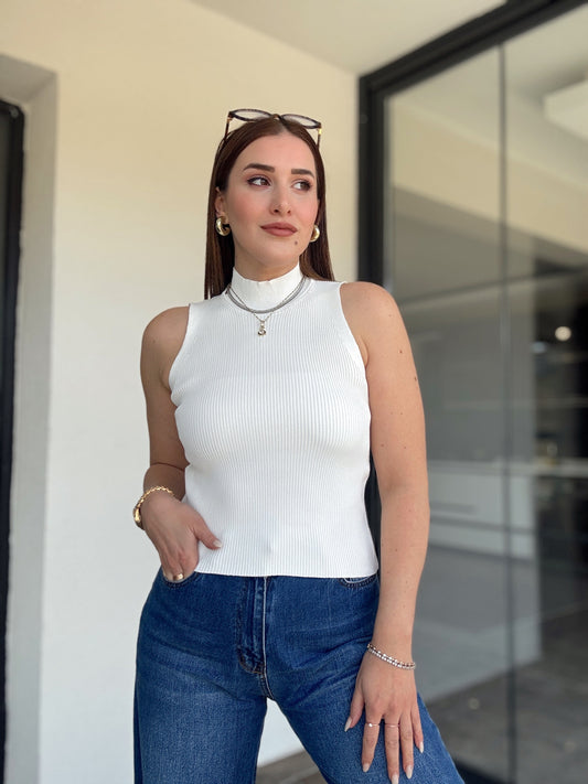 Kolsuz fitilli triko badi EKRU