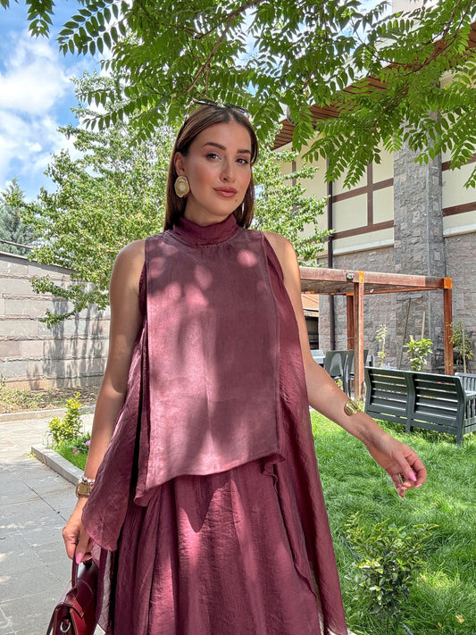 Fiona Etekli Premium Takım Bordo