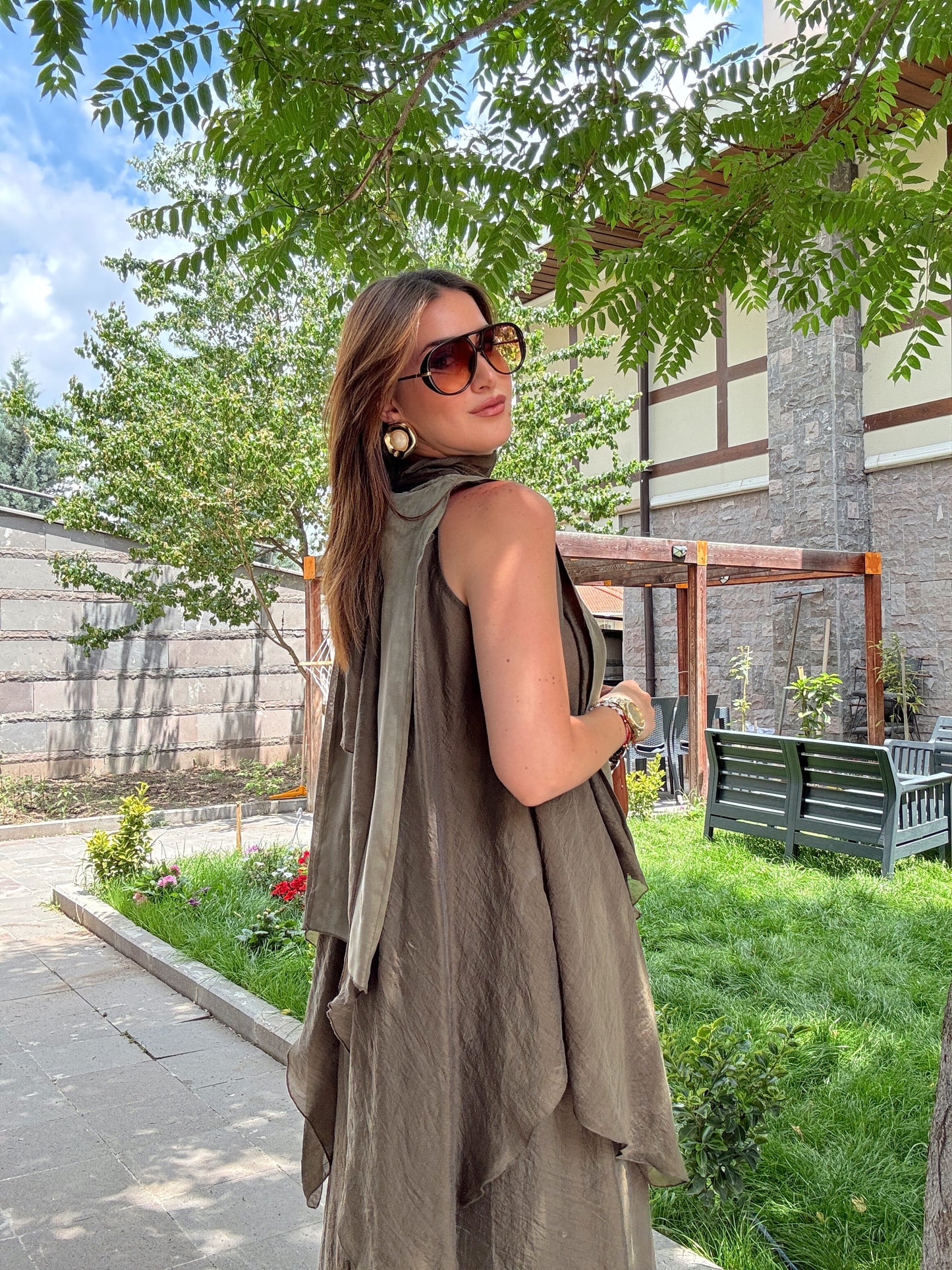 Fiona Etekli Premium Takım Haki