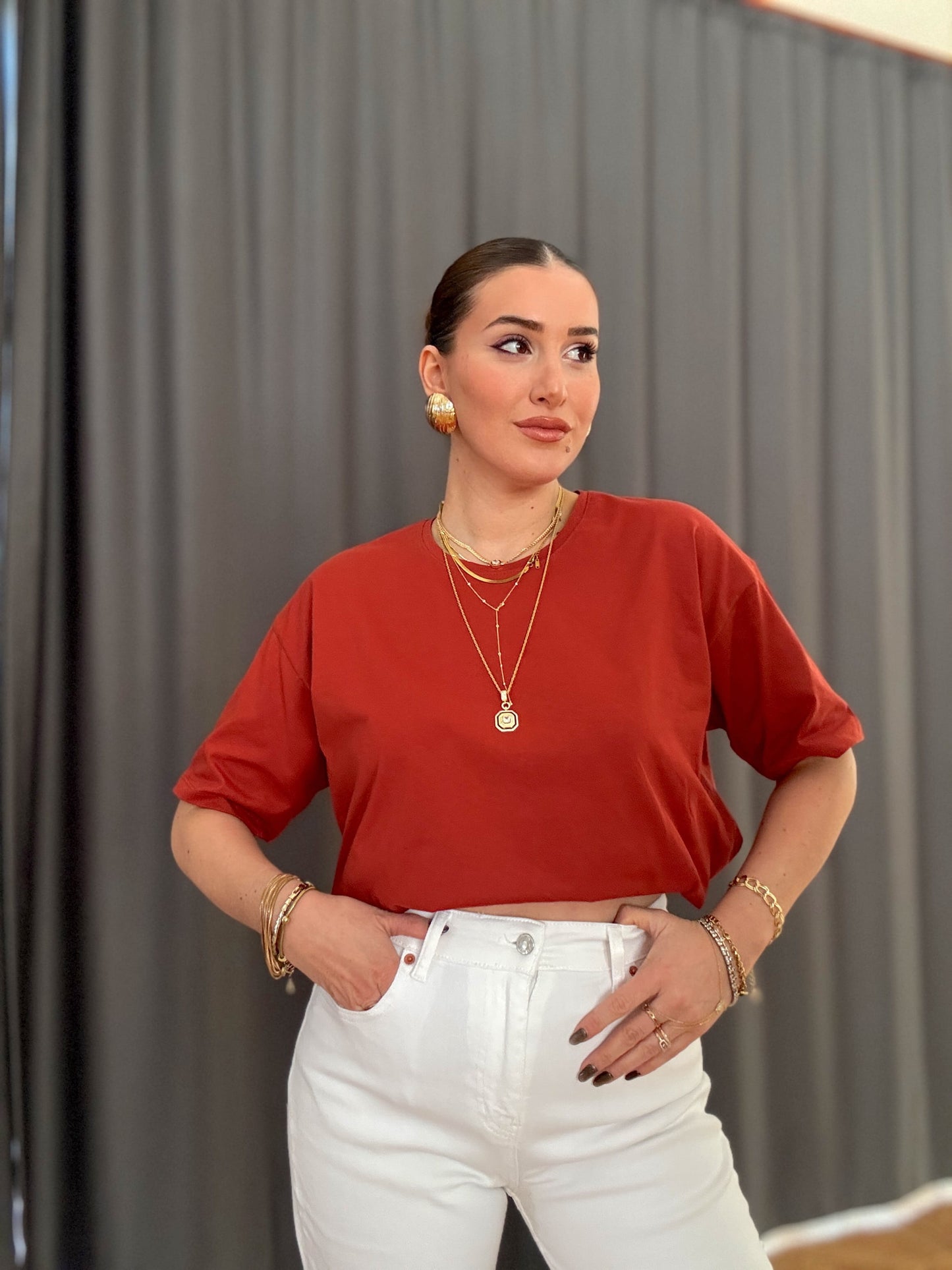 Oversize Tişört Kiremit