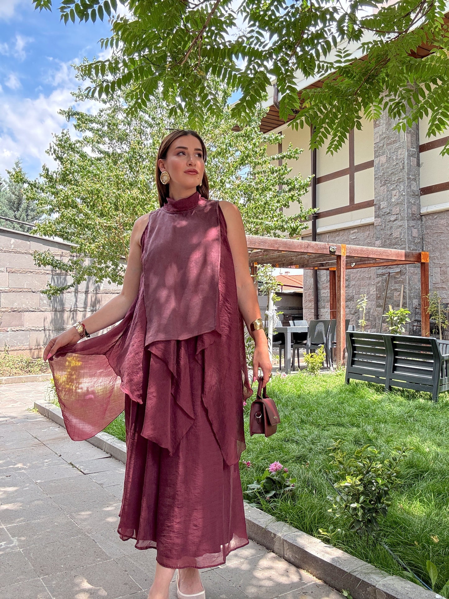 Fiona Etekli Premium Takım Bordo