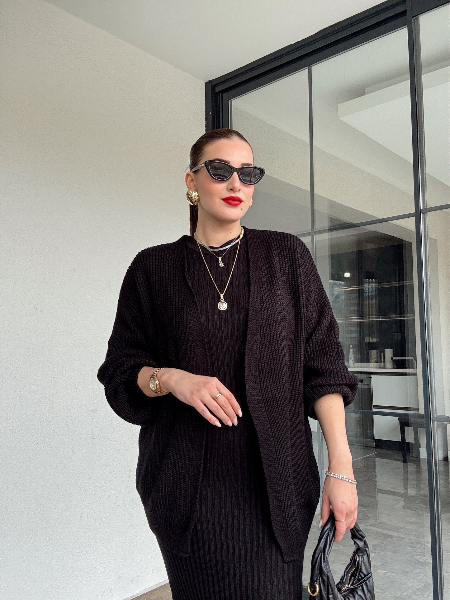 Hırkalı takım elbise-SİYAH