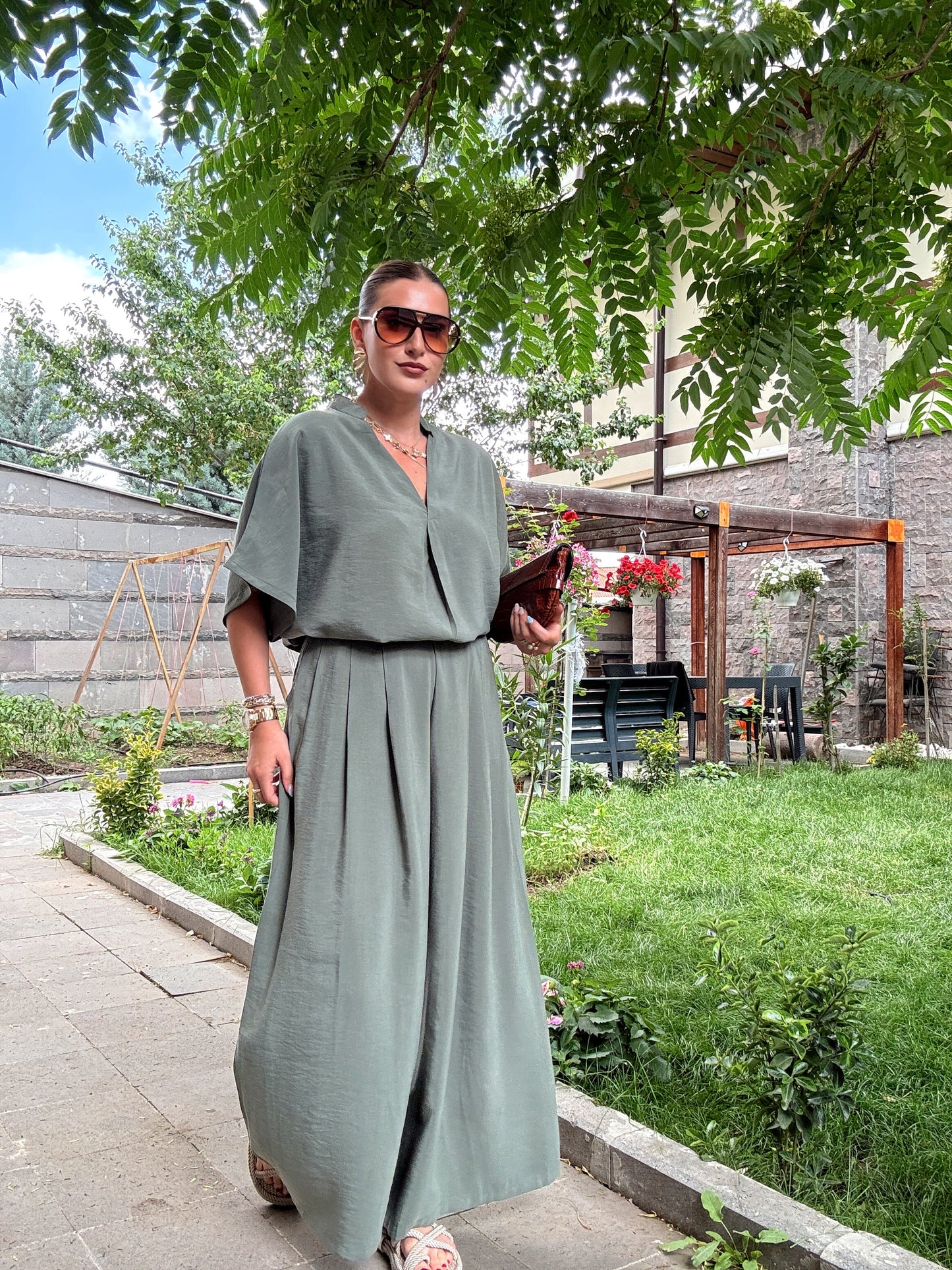 Oversize tensel ikili takım HAKİ