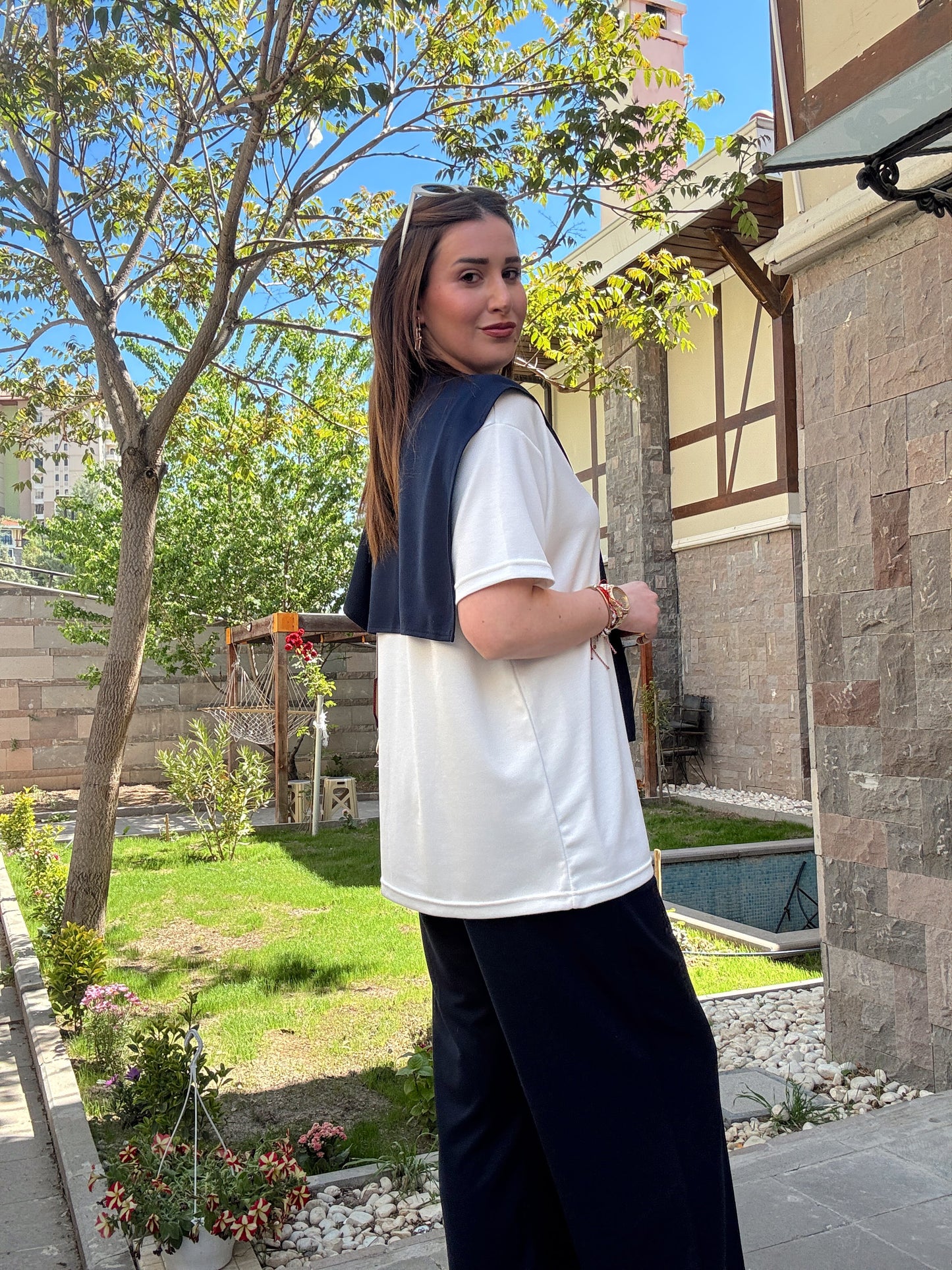 3 Parça Bağlama detaylı Takım Lacivert