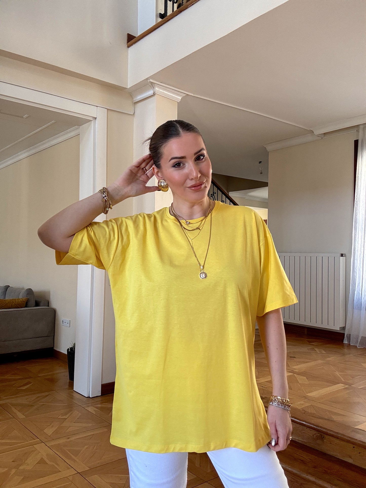 Oversize Tişört Sarı