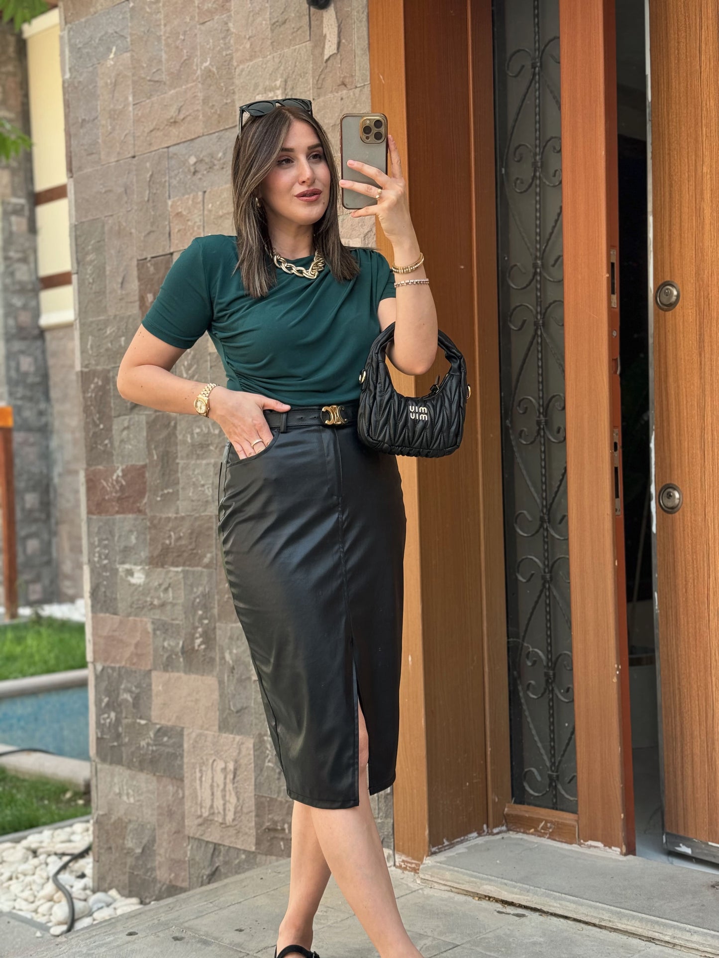 Sandy Kısa Kol Bluz - ZÜMRÜT
