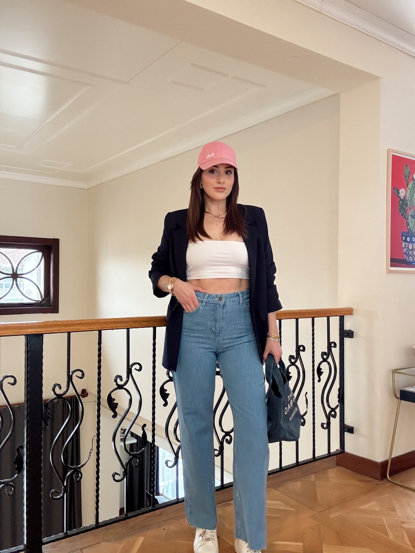 Victoria Kesik Paça Pantolon-MAVİ