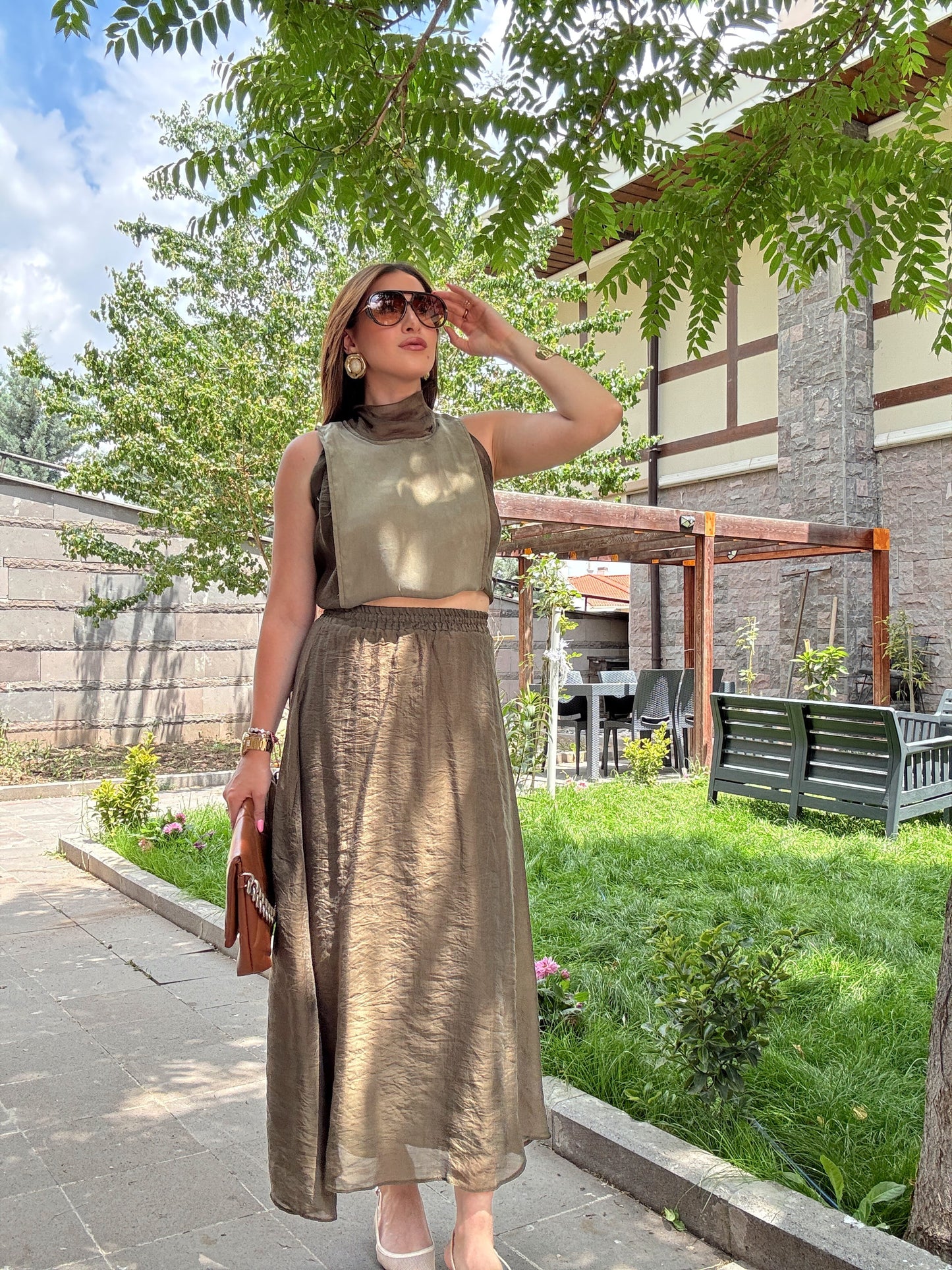 Fiona Etekli Premium Takım Haki