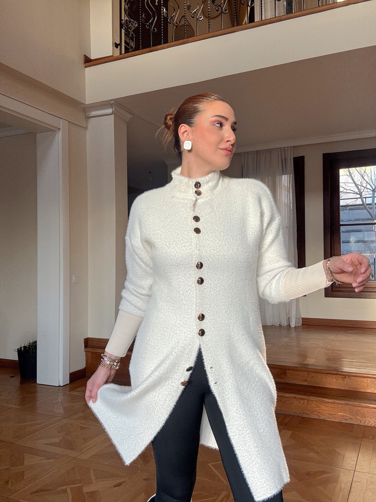 Gold düğme sakal kumaş HIRKA-BEJ