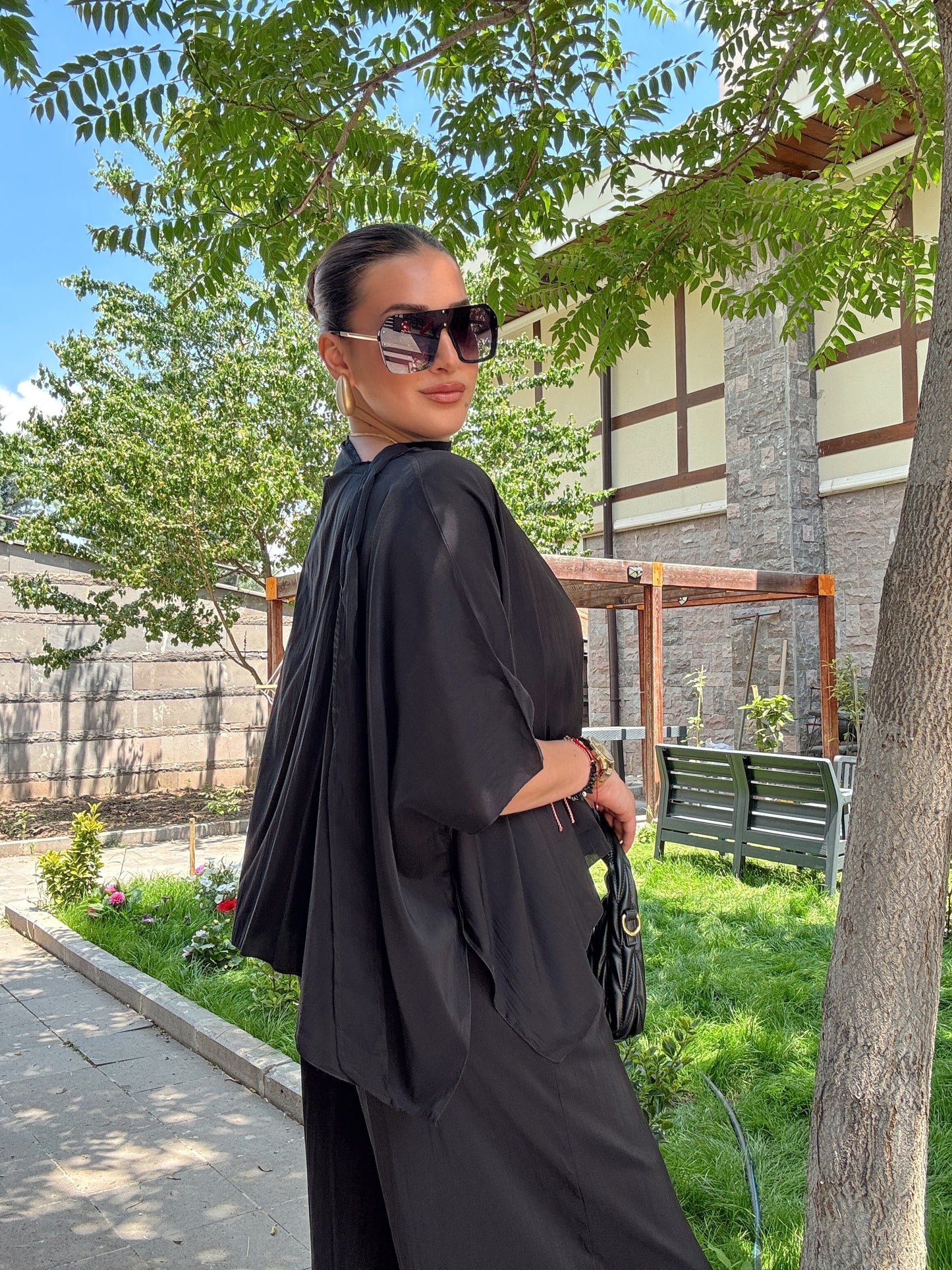 Şal yaka takım Siyah