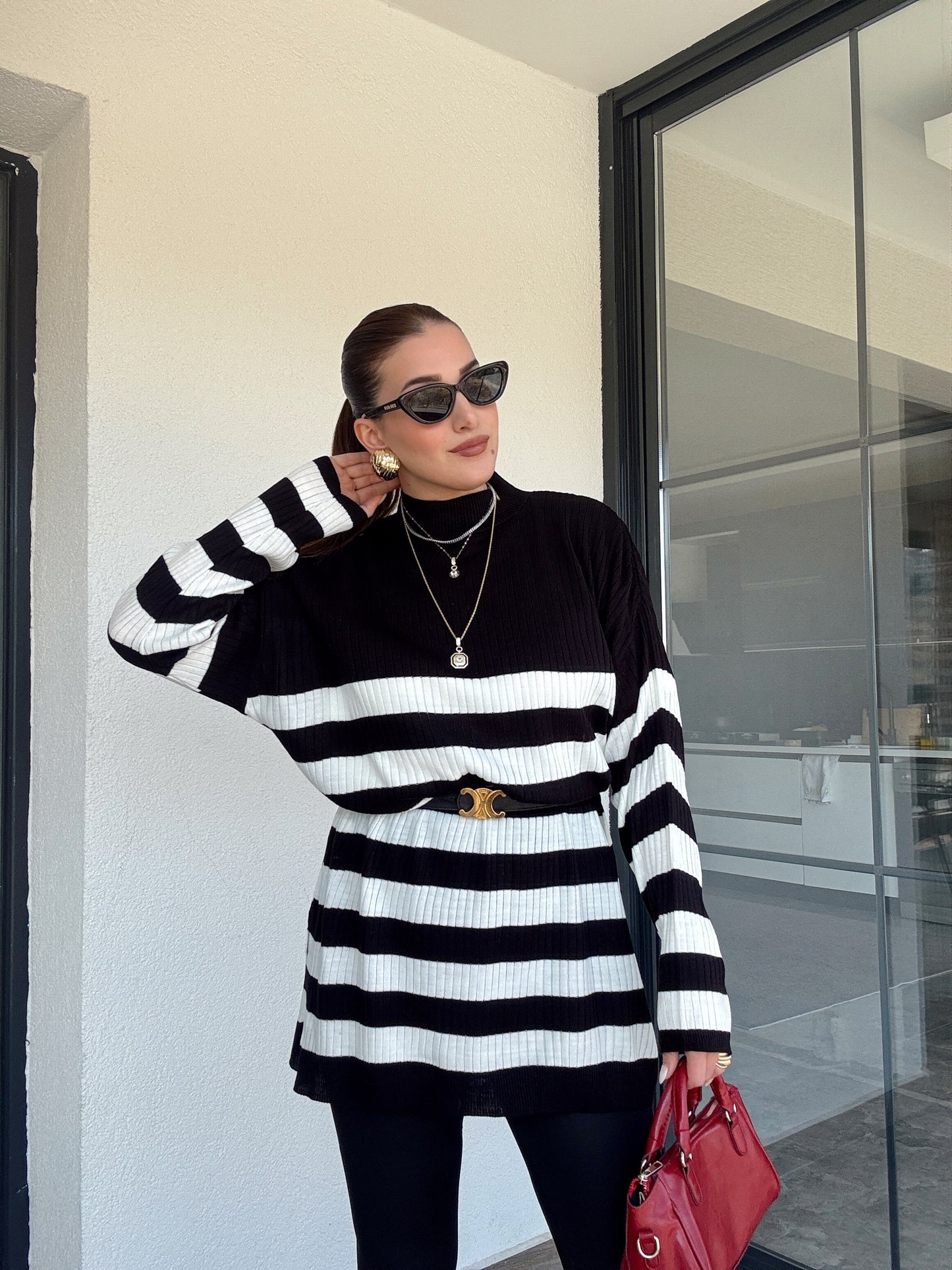 Yarım Balıkçı Fitilli Tunik - SİYAH