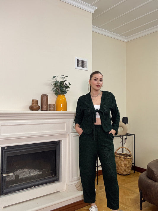 Bağlama detay örgü takım-YEŞİL