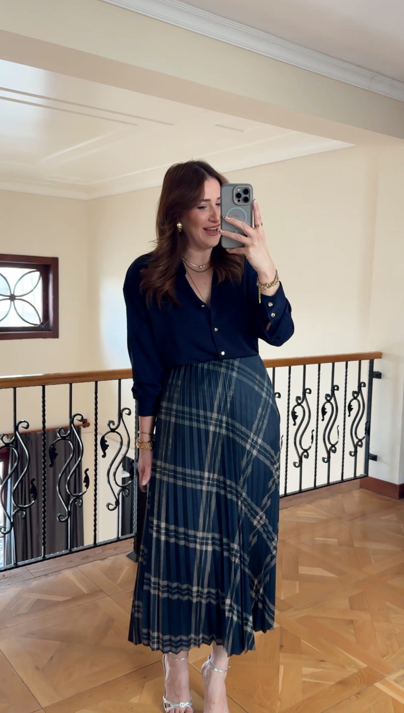 Pliseli Uzun Etek-LACİVERT