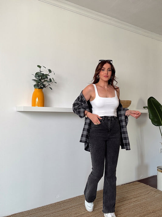 ALvin İspanyol paça likralı jean Antrasit