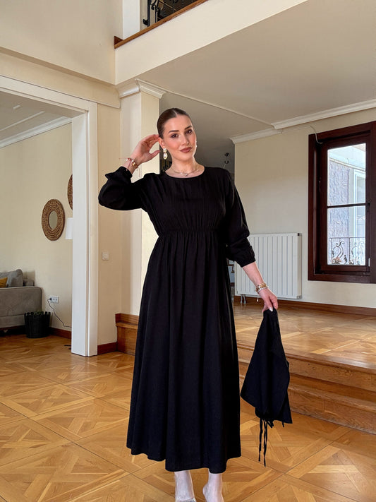 Bağlamalı iki parça tensel takım Siyah