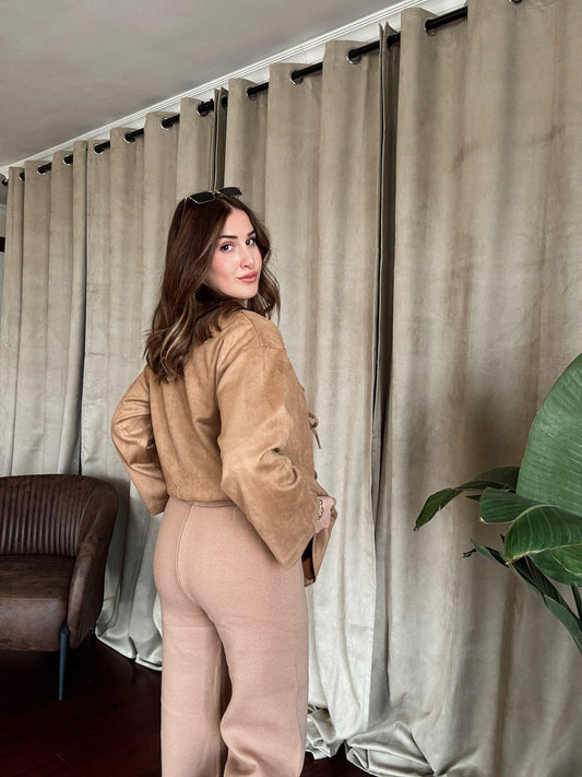 Basic Triko Pantolon - CAMEL