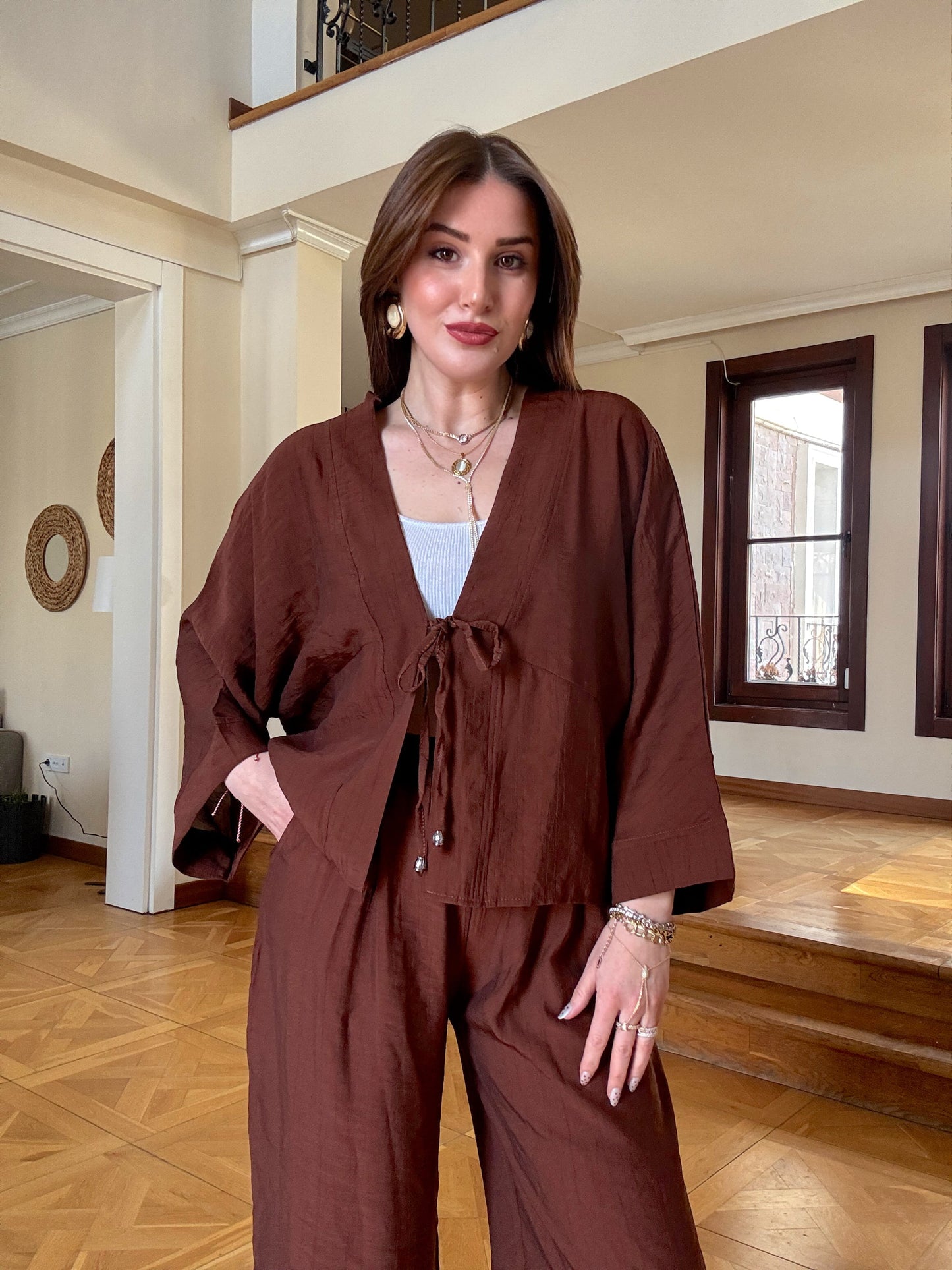 Kimono Takım Kahve