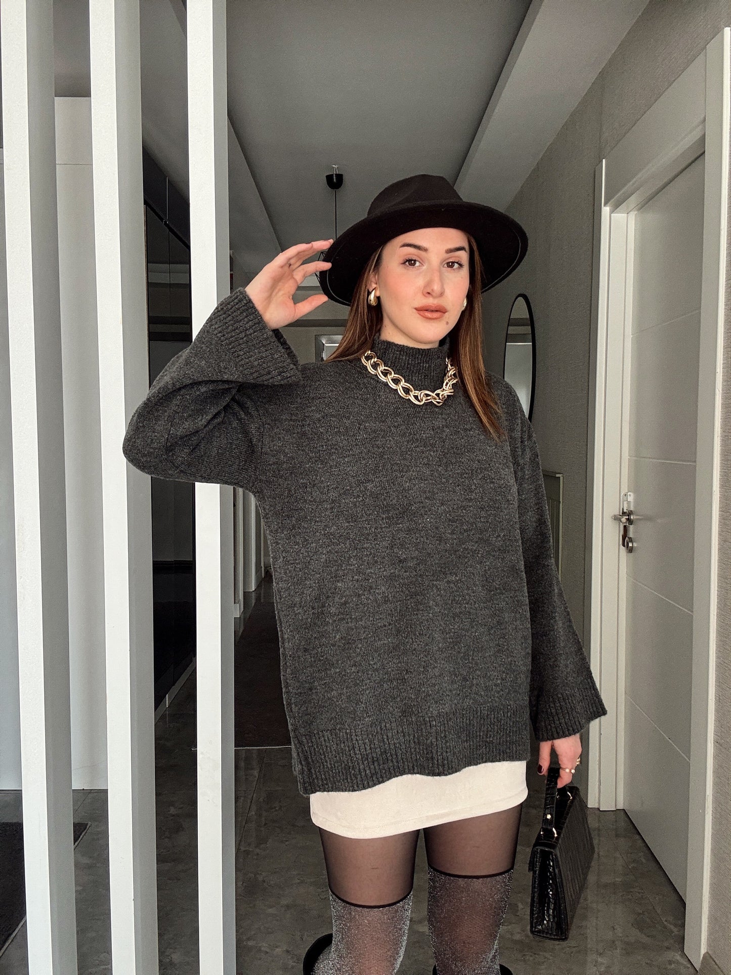 Oversize Basic Kazak FÜME