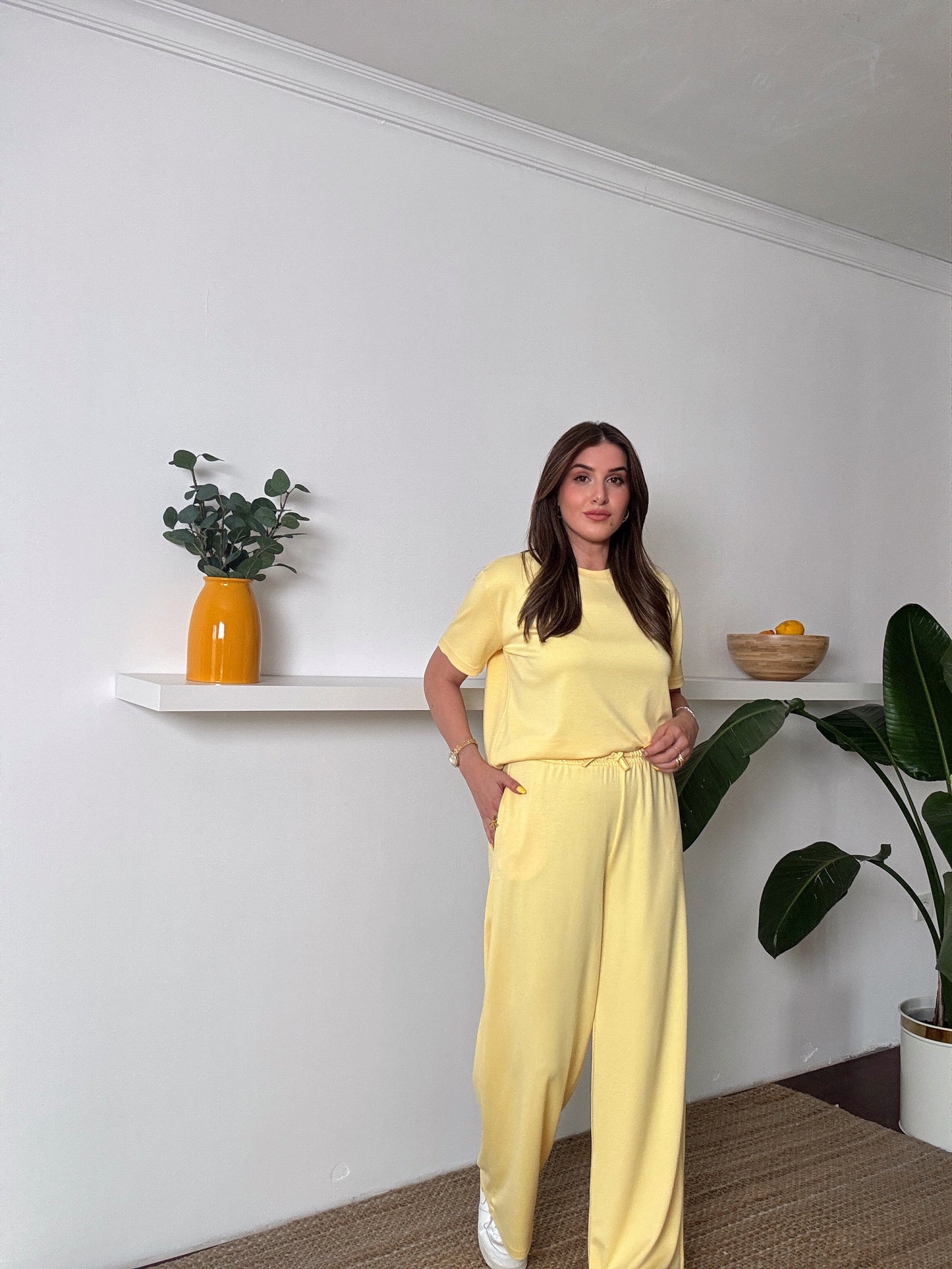 Klasik Modal Kumaş İkili Takım Sarı