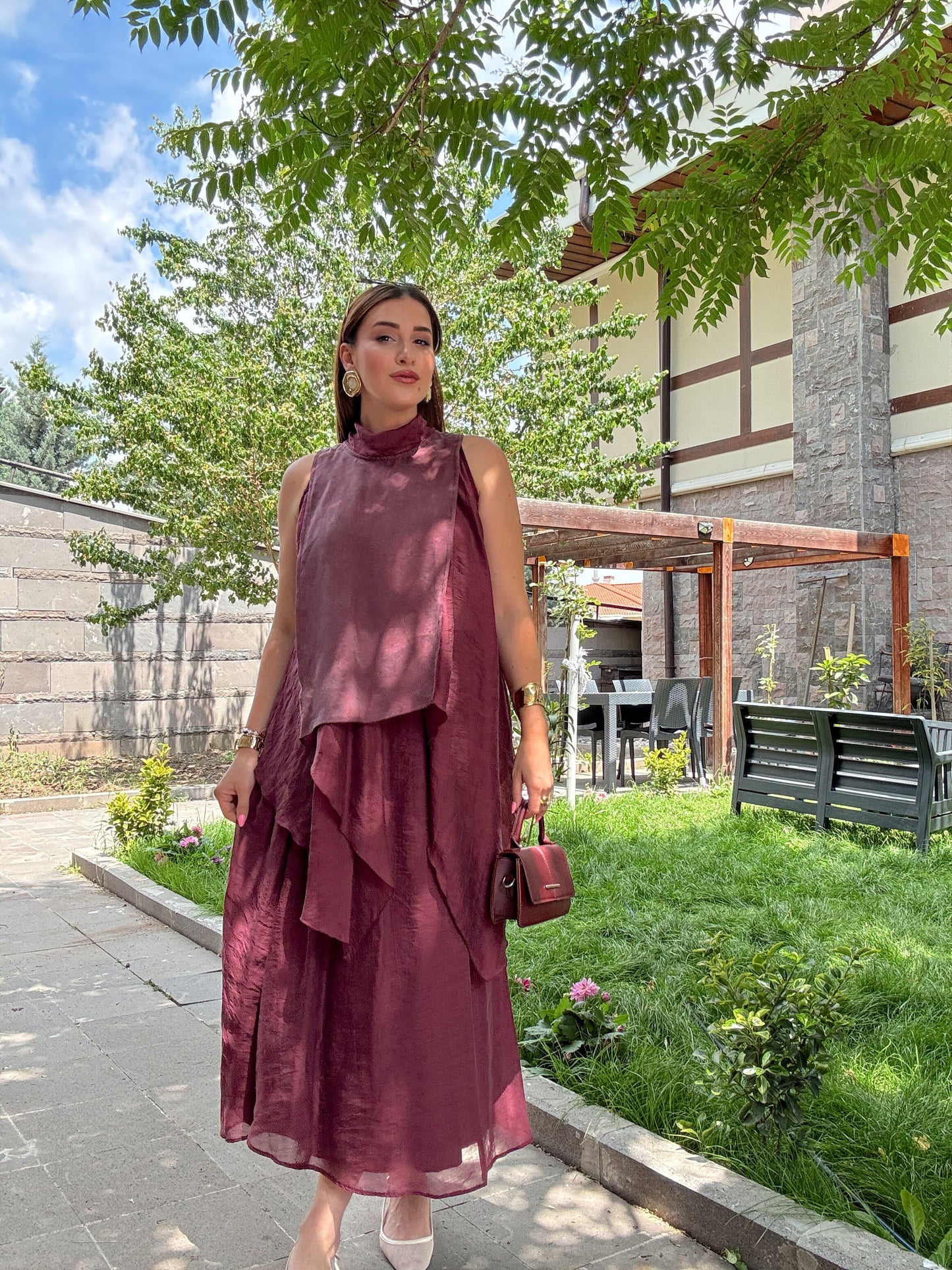 Fiona Etekli Premium Takım Bordo
