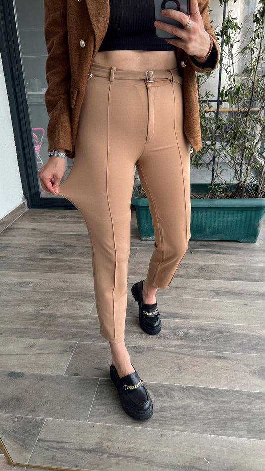 ZRA Model Dar Paça Pantolon CAMEL