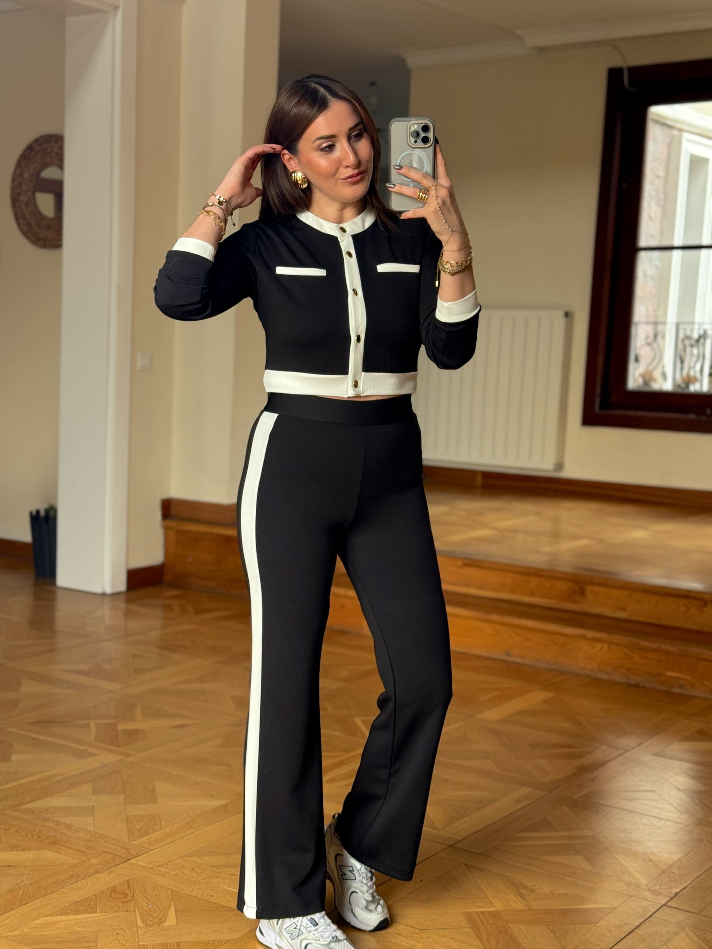 VENEDİK yanı şeritli takım SİYAH