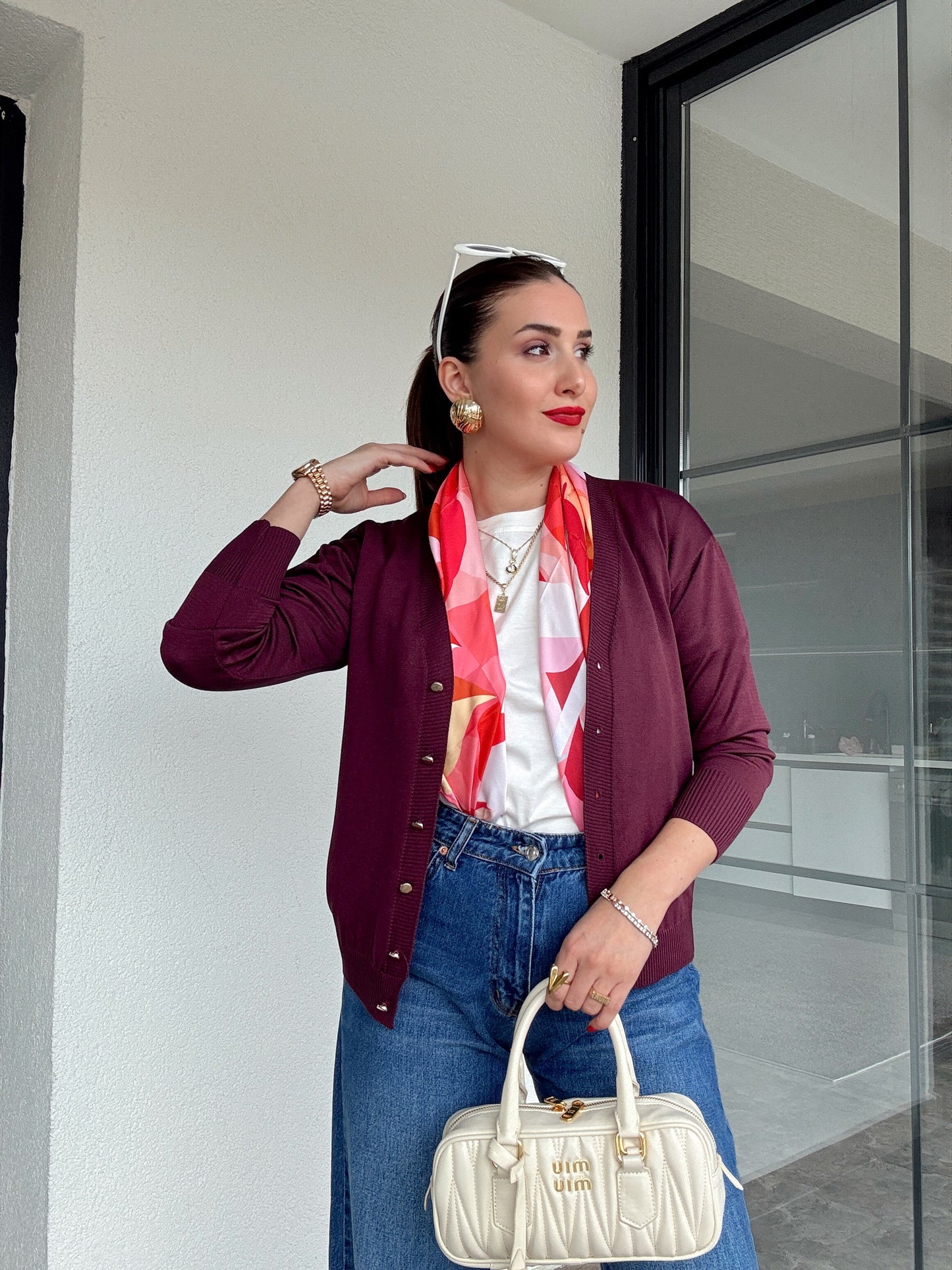 Premium Basic Hırka Mürdüm