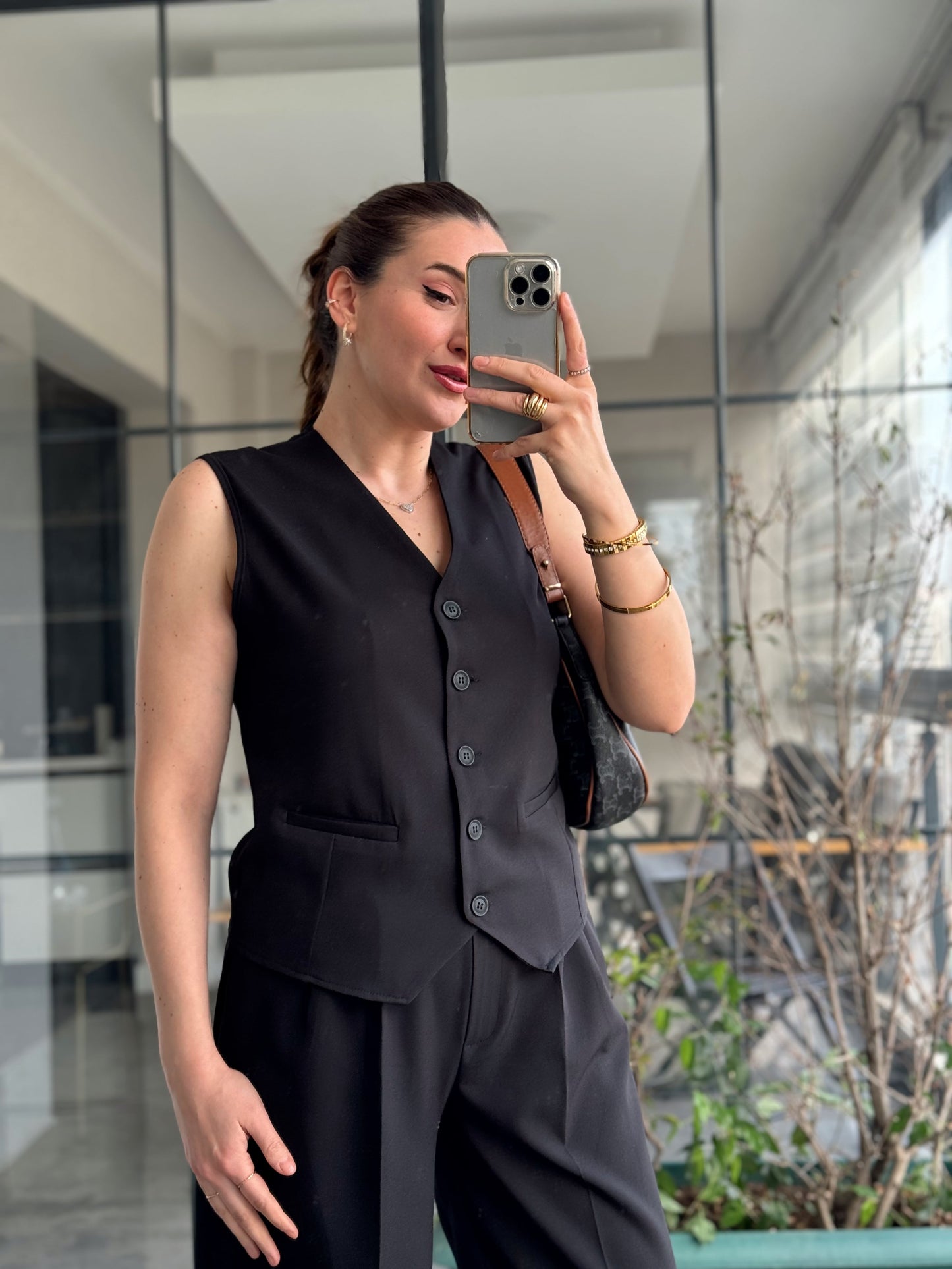 Yelekli Pantolonlu Takım - SİYAH