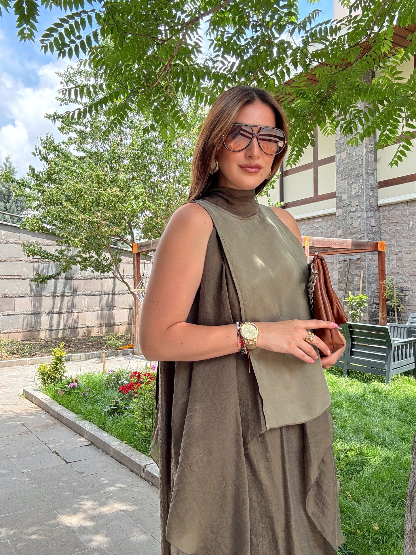 Fiona Etekli Premium Takım Haki