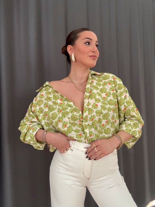 Daisy aerobin oversize gömlek Yeşil