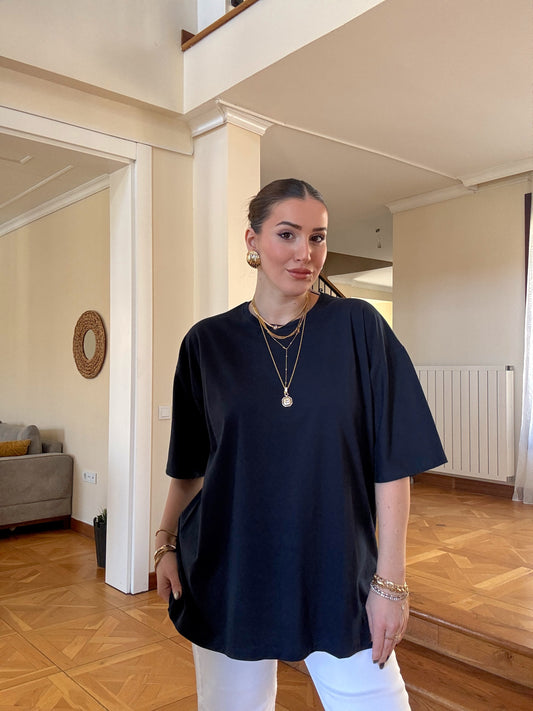 Oversize Tişört Lacivert