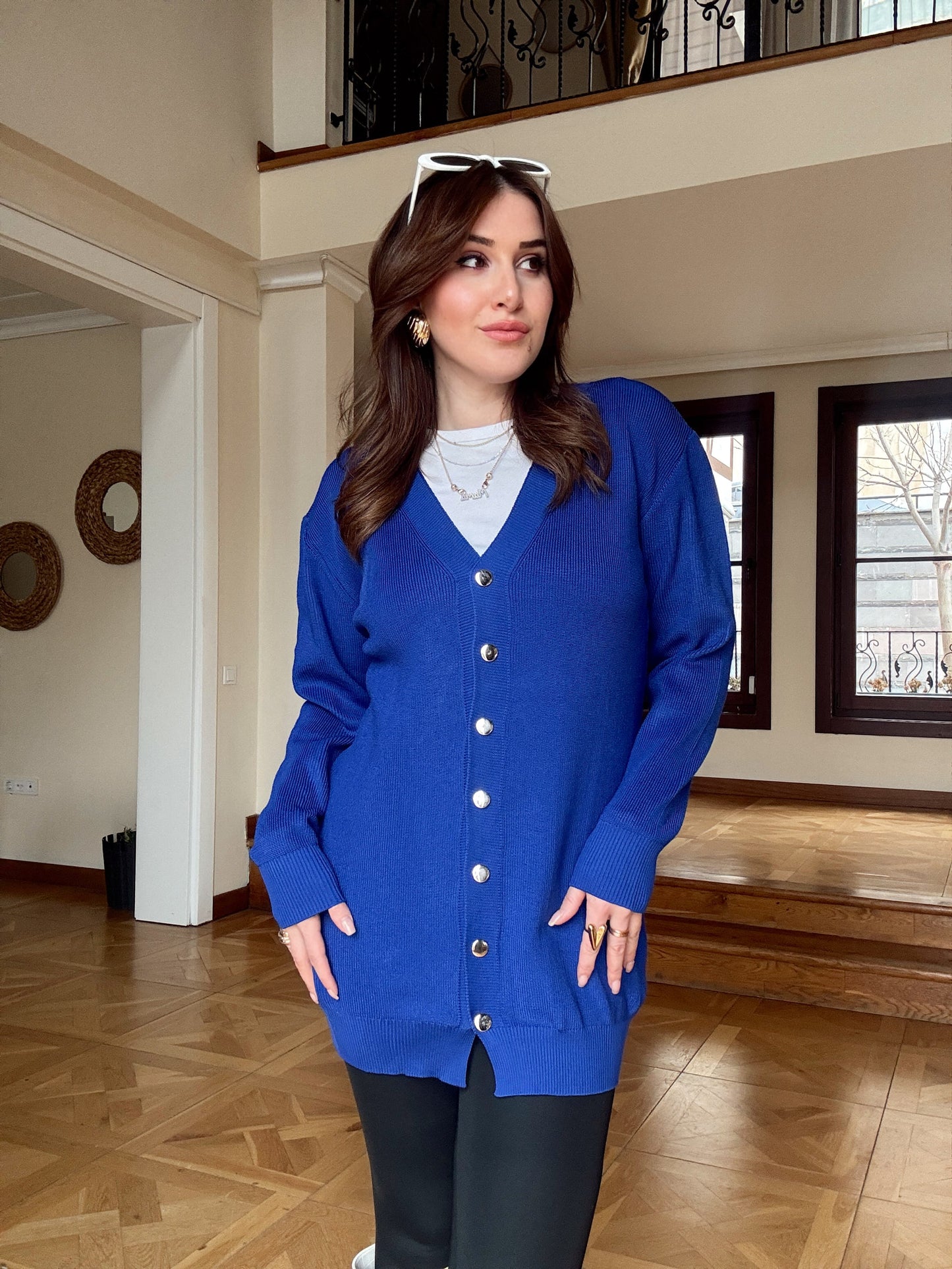 Düğmeli Hırka Saks