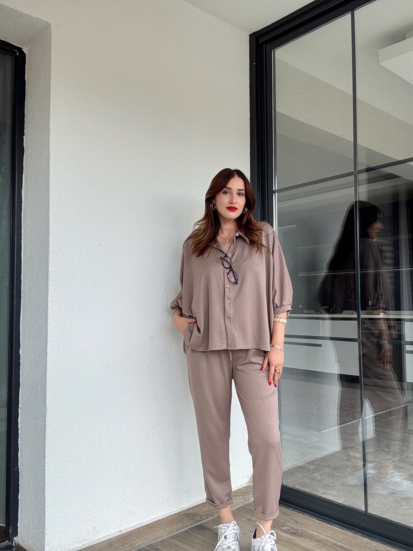 Premium Kumaş İkili Takım Vizon