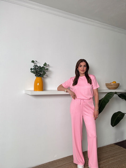 Klasik Modal Kumaş İkili Takım Pembe
