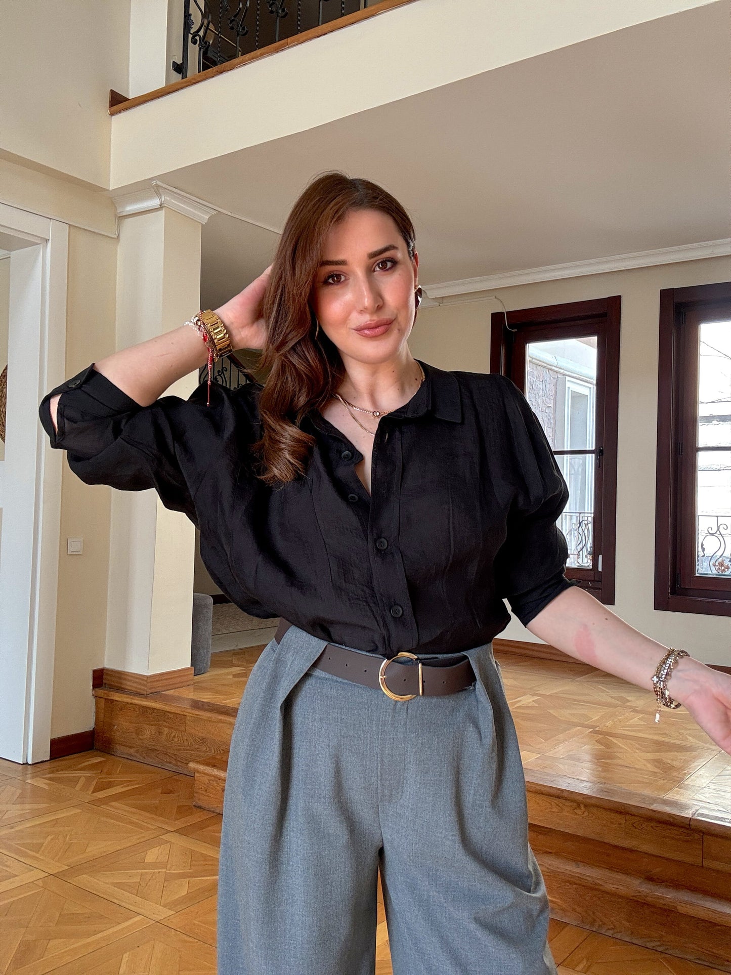 Oversize Premium Gömlek Siyah