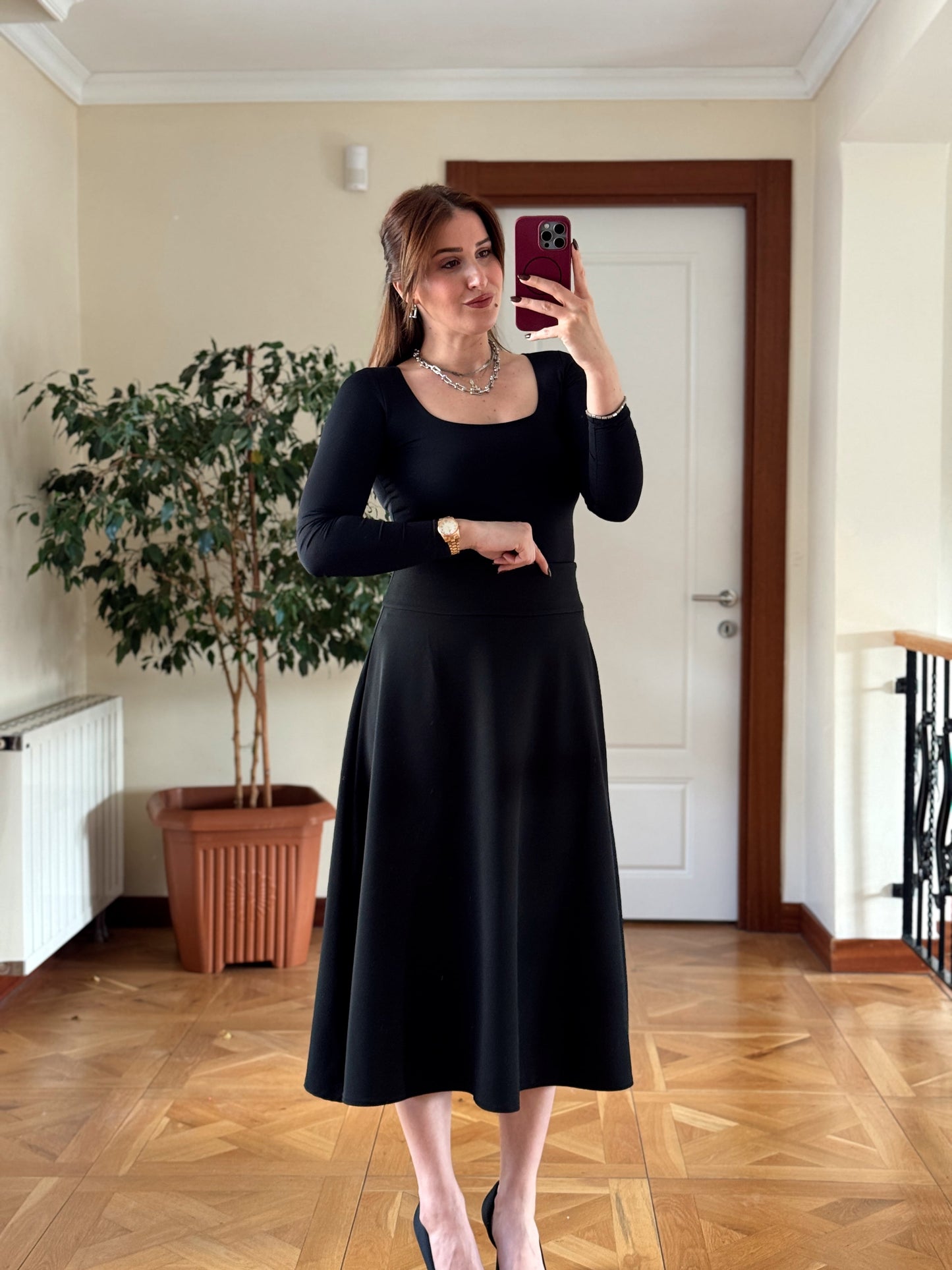 DİEGONEL ÇAN ETEK-SİYAH