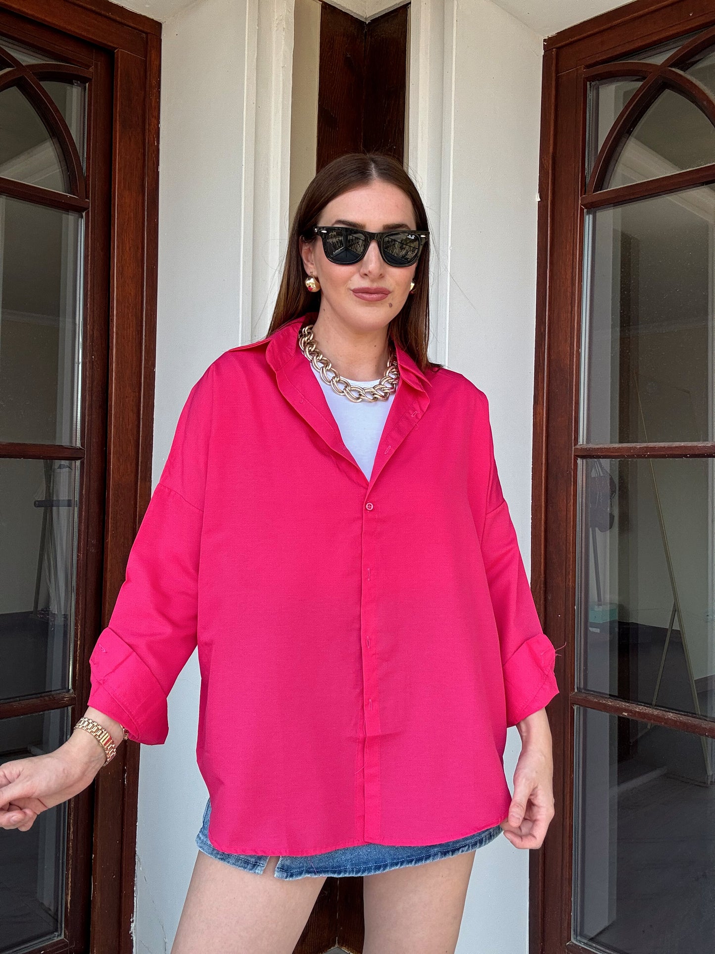 Basic Poplin Gömlek - FUŞYA