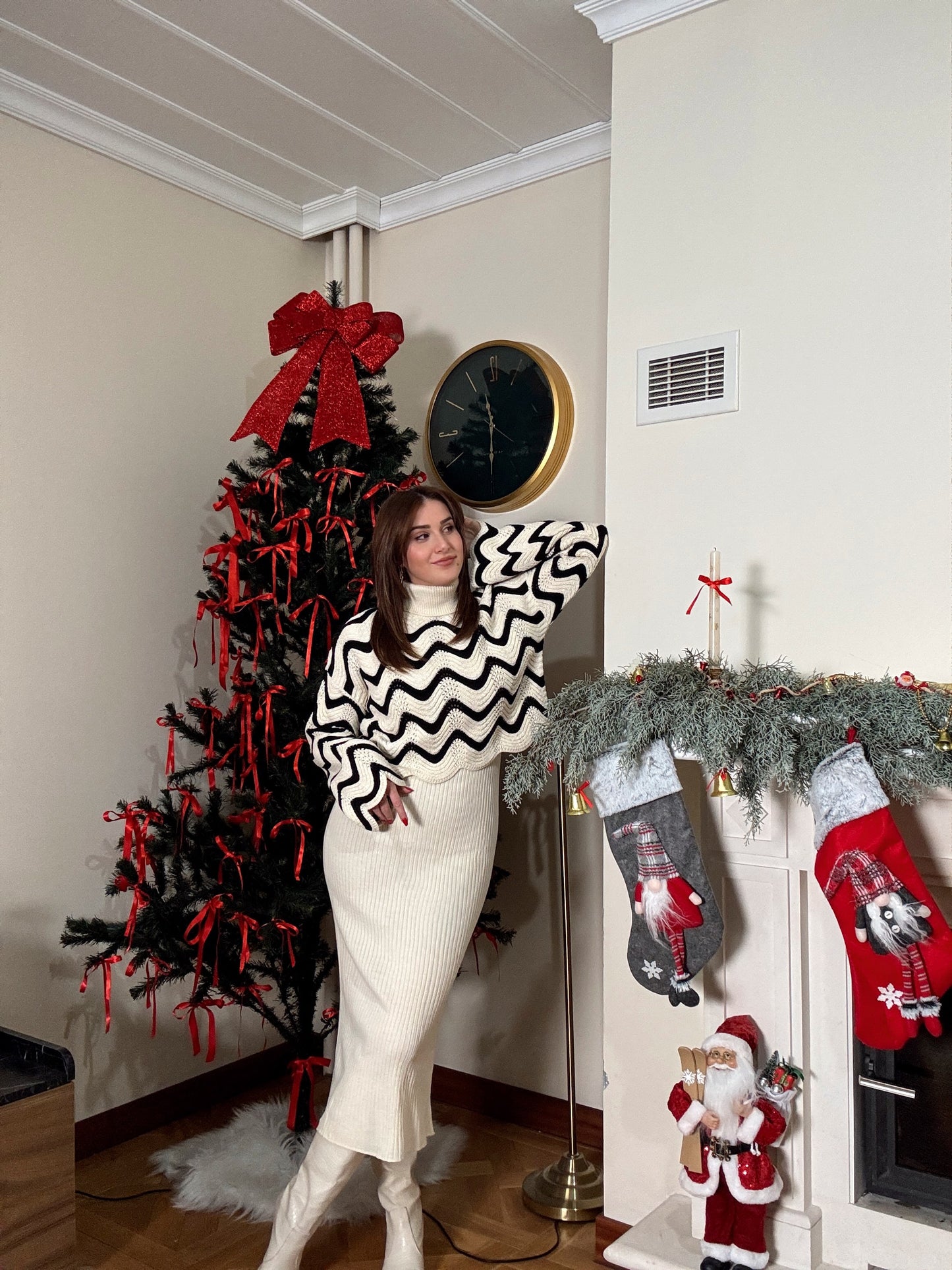 Balıkçı Yaka Dalgalı Takım-LATTE