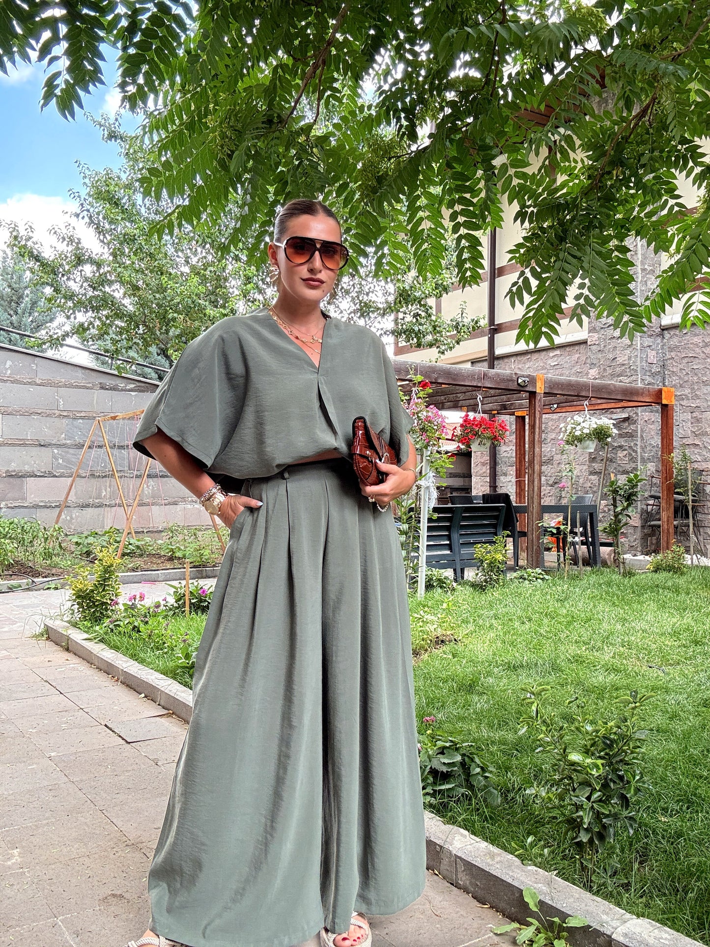 Oversize tensel ikili takım HAKİ