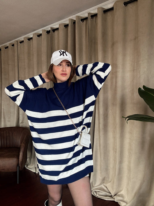 Yarım Balıkçı Fitilli Tunik - LACİVERT